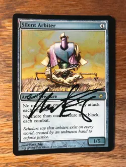 Magic the Gathering MTG foil Silent Arbiter Fifth Dawn signed by Artist NM - Image 2