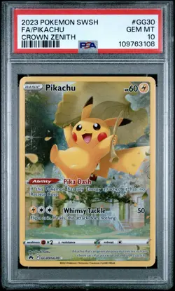 Pokemon Pikachu Crown Zenith Galarian Gallery SWSH 2023 GG30/GG70 TCG PSA 10 - Image 1