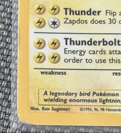RARE Pokemon TCG Zapdos HOLO Base Set 16/102 Wizards WOTC 1999 Played - Image 4