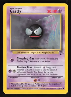 Pokemon Base Set 2 #75/130 Gastly Card TCCCX - Image 1