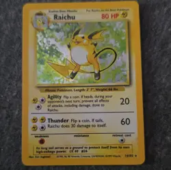 Wizards of the Coast Raichu Base Set 14/102 Holo Rare 80HP EN 1999 Unlimited - Image 1