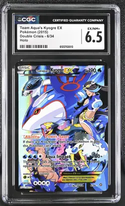TEAM AQUA'S KYOGRE EX Double Crisis Holo Rare #6 CGC 6.5 Pokemon [Nostalgium] - Image 1