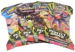 Pokemon Mega Evolution Perfect Order Sleeved Booster 4-Pack Bundle Full Art Set - Image 2