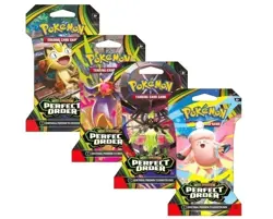Pokemon Mega Evolution Perfect Order Sleeved Booster 4-Pack Bundle Full Art Set - Image 3