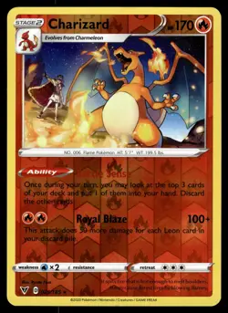 CHARIZARD - 025/185 Rare Reverse Holo Vivid Voltage Pokemon LP - Image 1