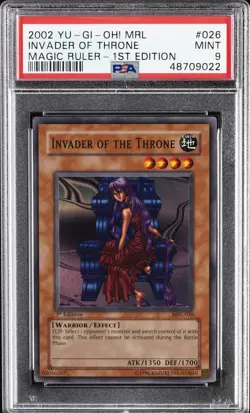 2002 YU-GI-OH! MRL-MAGIC RULER 1ST ED #026 INVADER OF THE THRONE PSA 9 - Image 1