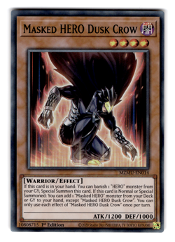 YUGIOH MASKED HERO DUSK CROW SUPER RARE NM MZMU-EN014 - Image 1