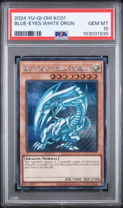 Blue-Eyes White Dragon Yugioh 2024 KC01 Secret Rare PSA 10 - Image 1