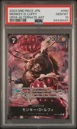 PSA 10 GEM MINT JAPANESE ONE PIECE 2023 MONKEY D. LUFFY OP04-090 ALT ART - Image 1