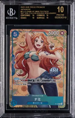 2025 ONE PIECE PROMOS JAPANESE #P112 NAMI UC BGS 10 BLACK LABEL - Image 1