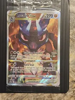 Pokemon TCG Lucario VSTAR SWSH291 Crown Zenith Black Star Promo Card Sealed - Image 1