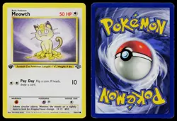 MEOWTH 56/64 COMMON JUNGLE POKEMON 1ST EDITION MP - Image 3