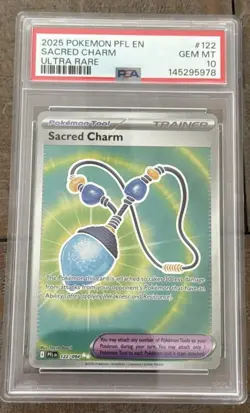 2025 Phantasmal Flames Pokemon Scared Charm Ultra Rare PSA 10 - Image 1