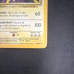 Pokemon TCG Zapdos 16/102 Base Set Holo Rare 90 HP 1999 English Unlimited - Image 4