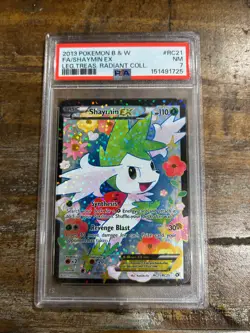 POKEMON 2013 Legendary Treasures Radiant Coll Full Art SHAYMIN EX #RC21 PSA 7 - Image 1