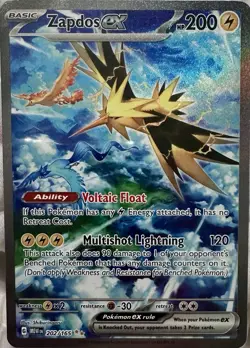 Zapdos EX 202/165 Scarlet & Violet 151 Special Illustration Rare Pokemon - Image 1