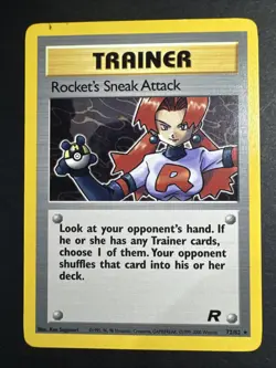 Rocket's Sneak Attack 72/82 - Pokemon Card Team Rocket Rare Non-Holo Vintage LP - Image 1