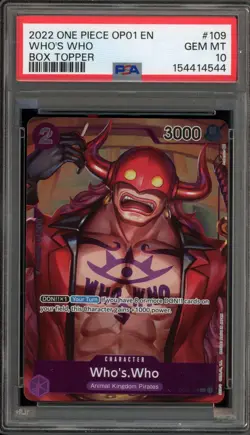 One Piece CCG Who's.Who Bx. Topper OP01-109 PSA 10 Gem Mint - Image 1