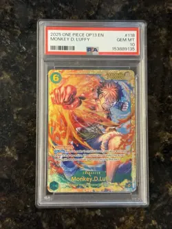 2025 One Piece Op13-118 Carrying on His Will Monkey D. Luffy #118 PSA 10 - Image 1