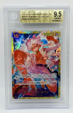 2024 One Piece The BPB JPN Monkey D. Luffy OP05-119 SEC Missing Pen Logo BGS 9.5 - Image 1