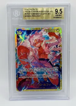 2024 One Piece The BPB JPN Monkey D. Luffy OP05-119 SEC Missing Pen Logo BGS 9.5 - Image 3