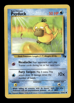 Pokemon TCG Fossil Psyduck 53/62 - Image 1