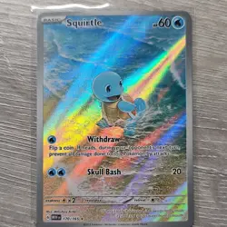 Pokemon TCG Squirtle 170/165 SV 151 Illustration Rare Full Art Holo EN 2023 - Image 1