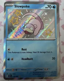 Pokemon TCG Slowpoke SV: Paldean Fates 116/091 Shiny Rare Holo Basic 70 HP EN - Image 1