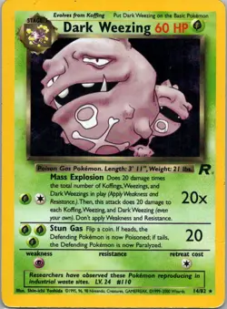 Pokemon TCG Dark Weezing 14/82 Team Rocket Holo MP - Image 1