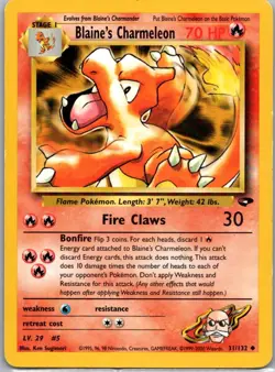 Pokemon TCG Blaines Charmeleon 31/132 Gym Challenge LP - Image 1