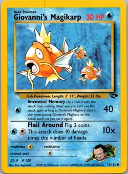Pokemon TCG Giovannis Magikarp 73/132 Gym Challenge LP - Image 1