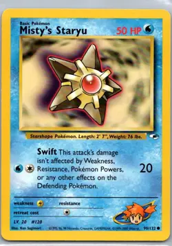 Pokemon TCG Mistys Staryu 90/132 Gym Heroes LP - Image 1