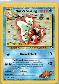 Pokemon TCG Mistys Seaking 55/132 Gym Heroes NM - Image 1