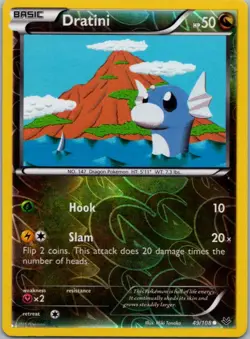 Pokemon TCG Dratini 49/108 Roaring Skies Rev Holo NM - Image 1