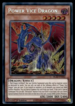 POWER VICE DRAGON - BLZD-EN002 Secret Rare Blazing Dominion Yu-Gi-Oh NM - Image 1