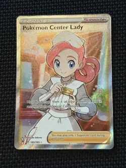 Pokemon Card Pokemon Center Lady 185/185 Vivid Voltage - Near Mint - Image 1
