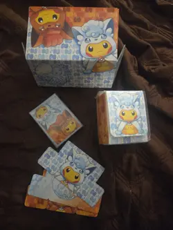 Vulpix Poncho Pikachu Pokemon Center Box with Dividers - NO CARDS - Image 1