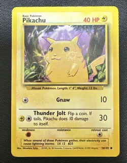 Pokemon TCG | Pikachu 58/102 | Base Set Common | Lightly Played - Image 1
