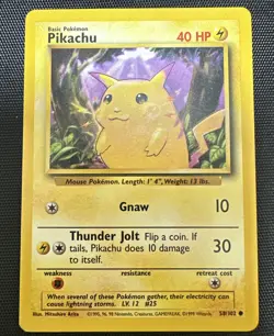 Pokemon TCG | Pikachu 58/102 | Base Set Common | Lightly Played B - Image 1