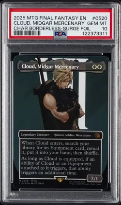 2025 MTG FINAL FANTASY #0520 CLOUD, MIDGAR MERCENARY PSA 10 - Image 1