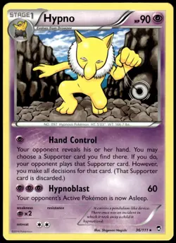 Hypno 36/111 Furious Fists Rare LP Pokemon 2014 - Image 1