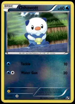 Oshawott 27/114 Black & White Reverse Holo Common LP Pokemon 2011 - Image 1