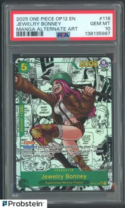 2025 One Piece OP12 EN Manga Alternate Art #118 Jewelry Bonney PSA 10 GEM MINT - Image 1