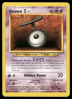Pokemon Cards Unown [T] 88/105 UNLIMITED Neo Destiny Common MP - Image 1