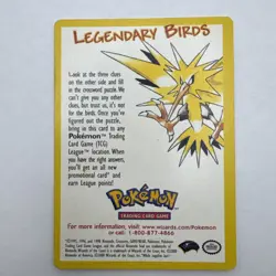 Pokemon - Legendary Birds Clues Crossword Promo 2000 Insert Card - LP - Image 1