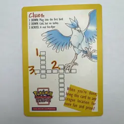 Pokemon - Legendary Birds Clues Crossword Promo 2000 Insert Card - LP - Image 2