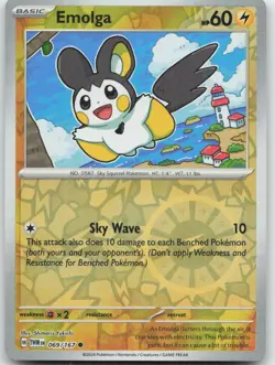 Pokemon : Emolga Twilight Masquerade 069/167 : C Reverse Holo - Image 1
