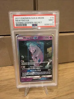 2017 POKEMON SUN & MOON SHINING LEGENDS SECRET #78 MEWTWO GX PSA 9 - Image 1