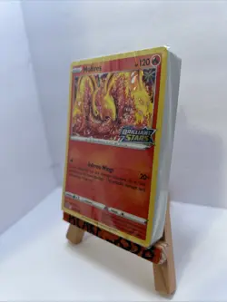 Pokemon TCG Moltres Brilliant Stars Prerelease Stamp SWSH185 Sealed Deck - Image 2