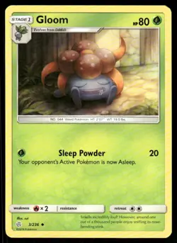Pokemon Cards Gloom 3/236 Cosmic Eclipse Uncommon LP - Image 1